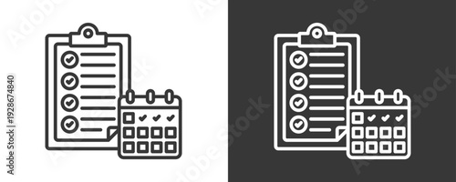 Operational Planning Icon Set Vector Collection Isolated In Black And White