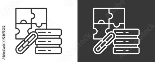 System Integration Icon Set Vector Collection Isolated In Black And White