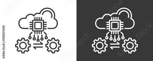 Digital Transformation Icon Set Vector Collection Isolated In Black And White