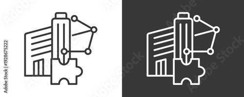 Enterprise Solutions Icon Set Vector Collection Isolated In Black And White
