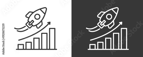 Growth Acceleration Icon Set Vector Collection Isolated In Black And White