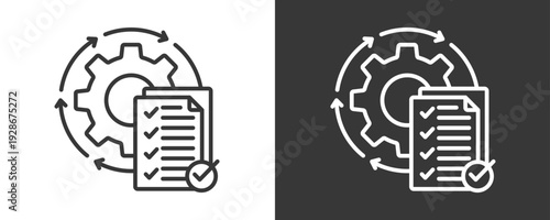 Continuous Improvement Icon Set Vector Collection Isolated In Black And White