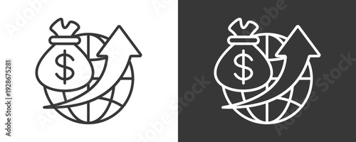 Revenue Expansion Icon Set Vector Collection Isolated In Black And White