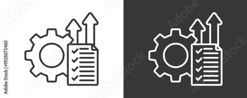 Process Enhancement Icon Set Vector Collection Isolated In Black And White
