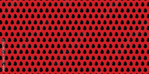 Black dot pattern on a red background. Straight dot pattern for backgrounds and wallpaper patterns. Simple classic spotted lines with a repeating row texture. Polka dot background,