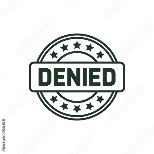 A circular stamp clearly displays the word DENIED in bold capital letters.