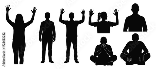 Diverse Human Silhouettes in Various Poses Collection