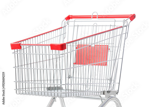 Shopping cart on white back...