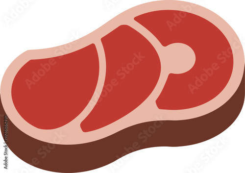 Raw Steak Cut Vector Illustration Marbled Meat Section Butcher Shop Ingredient Food Service Icon