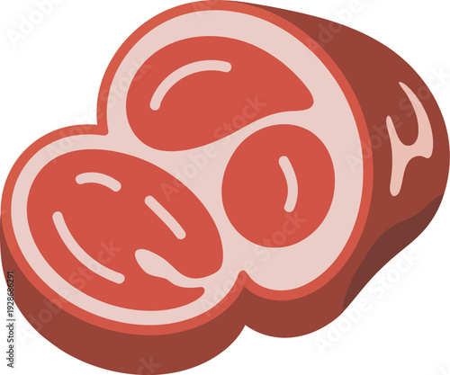 Raw Meat Cut Slice with Marbling Details Fresh Protein Food Illustration Butcher Shop Ingredient