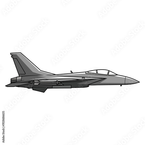 Modern fighter jet, side view, military aircraft, aerial combat, supersonic speed, advanced technology