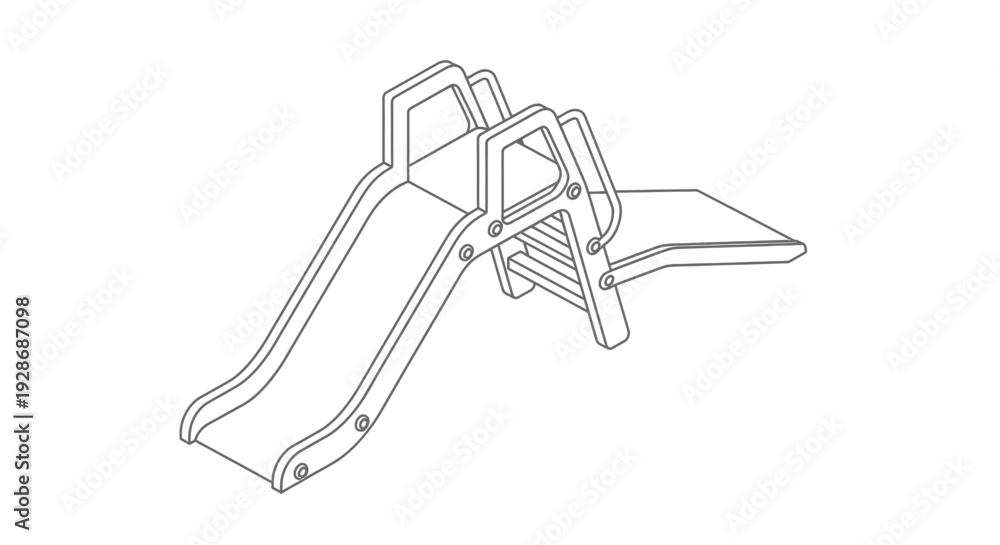 Obraz premium playground equipment slide climbing frame simple line art.