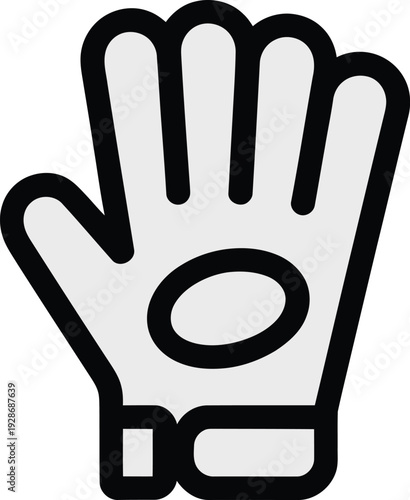 Baseball Catcher's Mitt Vector Icon Symbol Representing Sports Equipment and Game Play