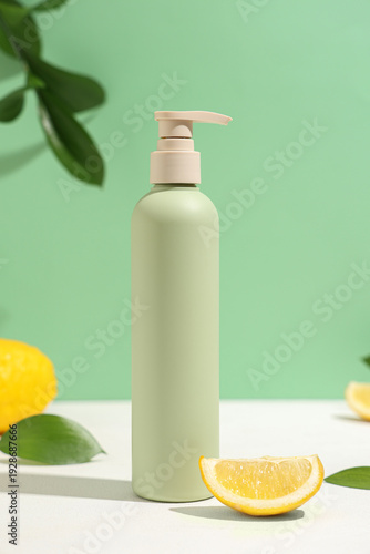 Composition with bottle of ...