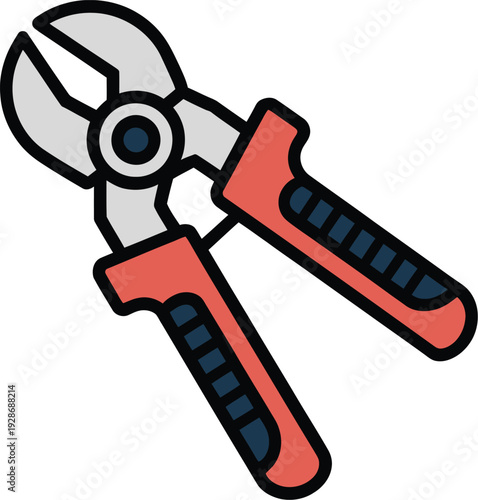 Gardening Pruning Shears Cutting Tool Vector Icon Illustration