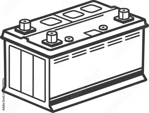 Electric Battery Pack with Energy Cells, Renewable Power Storage Technology Flat Icon