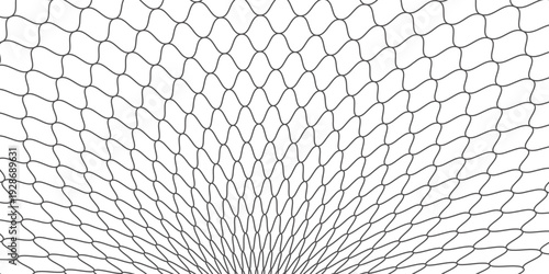 Fishing net seamless pattern. Mosquito protection flying insect plastic net. Football gates mesh texture. Basketball hoop pattern. Chain link fence. Vector illustration on white background.