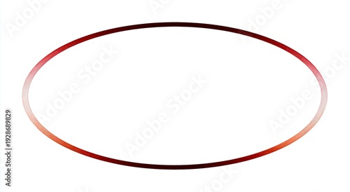A simple red oval frame on a white background, with gradient hues