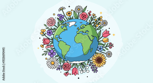 Floral Earth Illustration
