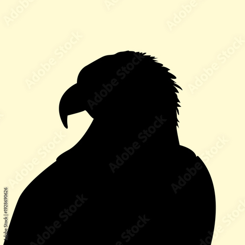 Silhouette of falcon head with a sharp beak concept design. Icon of falcon animal hunter or top of the food chain. Vector illustration.