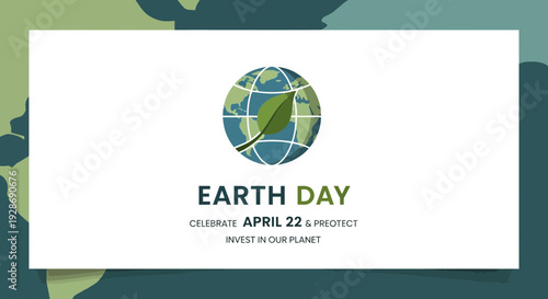 minimal flat vector logo Earth Day Celebration