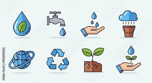 Water Conservation Icons