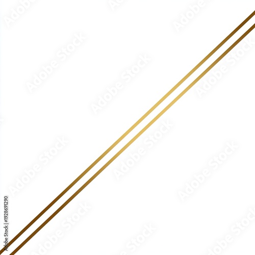 Angled image of two thin, parallel gold lines against a plain white background