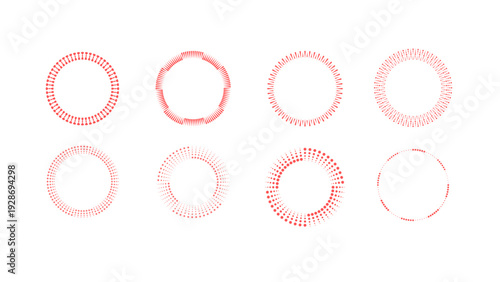 Dynamic circular swirl with techno mesh effect. Abstract radial dot motion energy ring. Futuristic geometric vector frame banner with round design