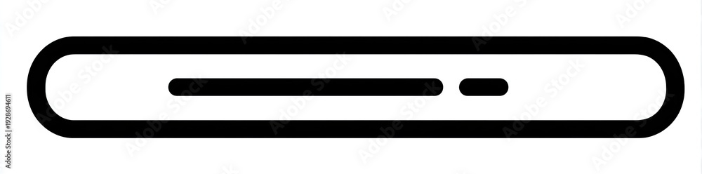 Obraz premium Simple black progress bar icon with rounded corners, and a loading indication inside