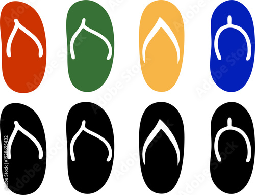 Flip Flops Summer Sandal Footwear Icons