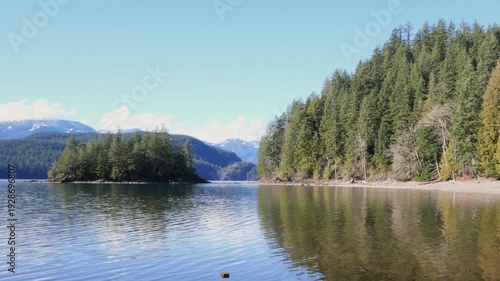 Green Point Day Use Area at the Sasquatch Provincial Park near Harrison Hot Springs during a winter season in the Fraser Valley of British Columbia, Canada