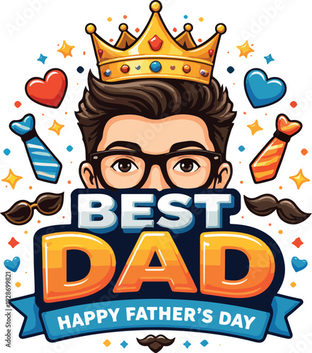  funny vector illustration of father's day 