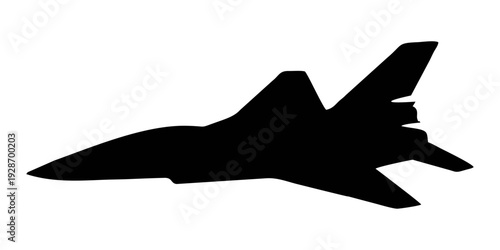 fighter jet silhouette on white background