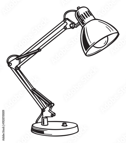 Adjustable desk lamp providing focused illumination for a productive workspace, ideal for educational resources, office product catalogs, and home study environment promotions.
