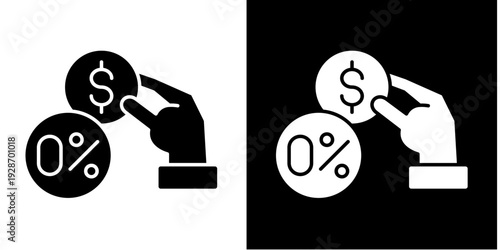 Loan  Icon Set White Glyph Style Collection
