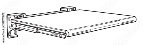 Wall mounted folding shelf with retractable support mechanism, ideal for compact living spaces, utility rooms, or small bathroom installations requiring practical storage solutions