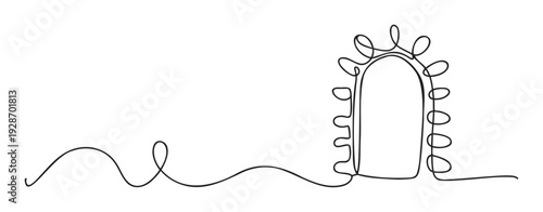 Minimalistic one continuous line drawing of a vibrant cactus plant perfect for modern home decor, desertthemed branding, or botanical illustration projects