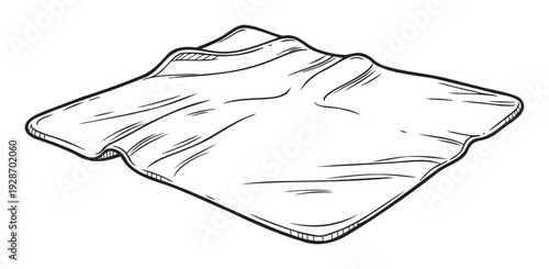 Softly folded white fabric square with gentle creases and wrinkles, providing a versatile graphic resource for textilerelated projects and surface textures.