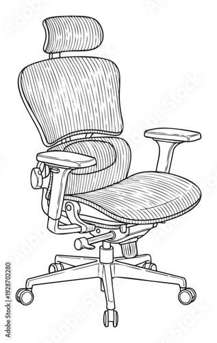 Modern ergonomic office chair with adjustable features and mesh fabric suitable for professional workplace environments and comfortable home office setups