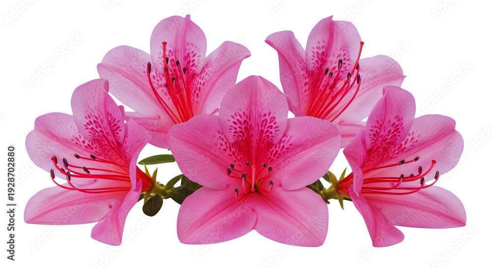 Fototapeta premium Pink Rhododendron Flowers Arrangement Beautiful Floral Design Isolated on transparent background