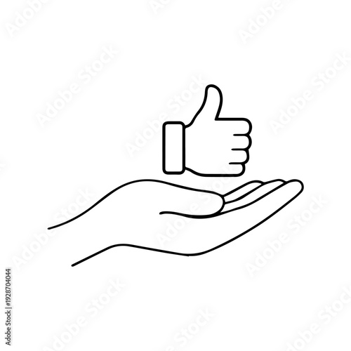 Hand holding a like line icon vector
Vector line icon on a white background