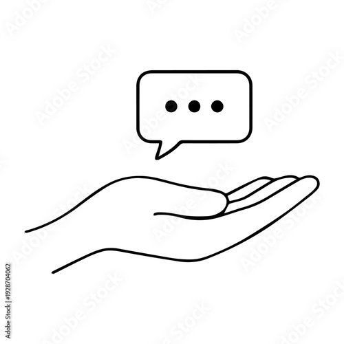 Hand holding comment line icon vector
Vector line icon on a white background