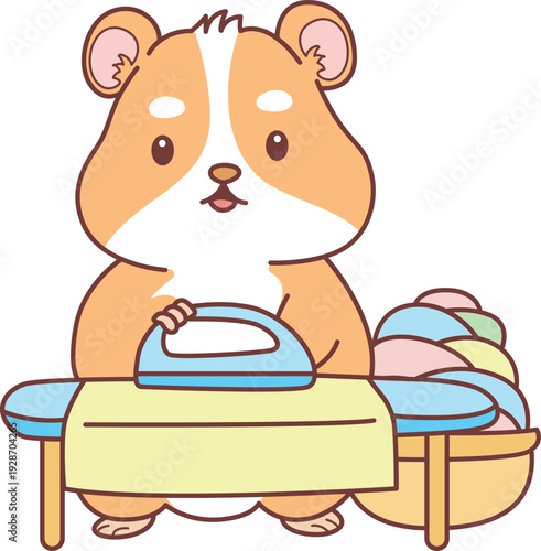 Cute set of hamster sticker with activity. Hamster 