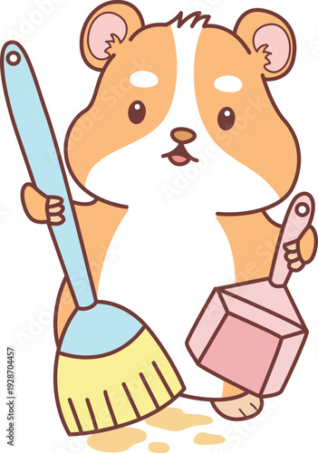 Cute set of hamster sticker with activity. Hamster 