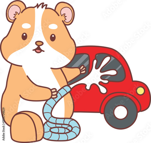 Cute set of hamster sticker with activity. Hamster 