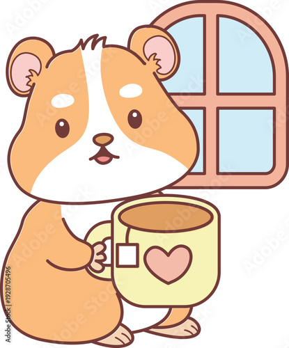 Cute set of hamster sticker with activity. Hamster 