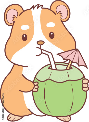 Cute set of hamster sticker with activity. Hamster 