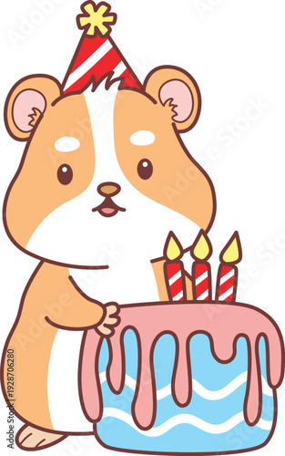 Cute set of hamster sticker with activity. Hamster 