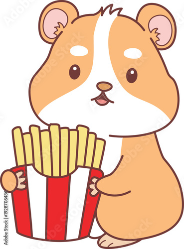 Cute set of hamster sticker with activity. Hamster 