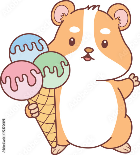 Cute set of hamster sticker with activity. Hamster 